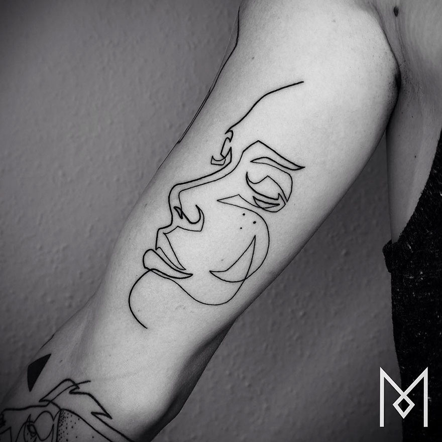 Single Line Tattoos By Iranian German Artist Great Inspire
