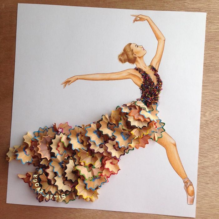 Armenian Illustrator Completes His Cut-Out Dresses With Everyday